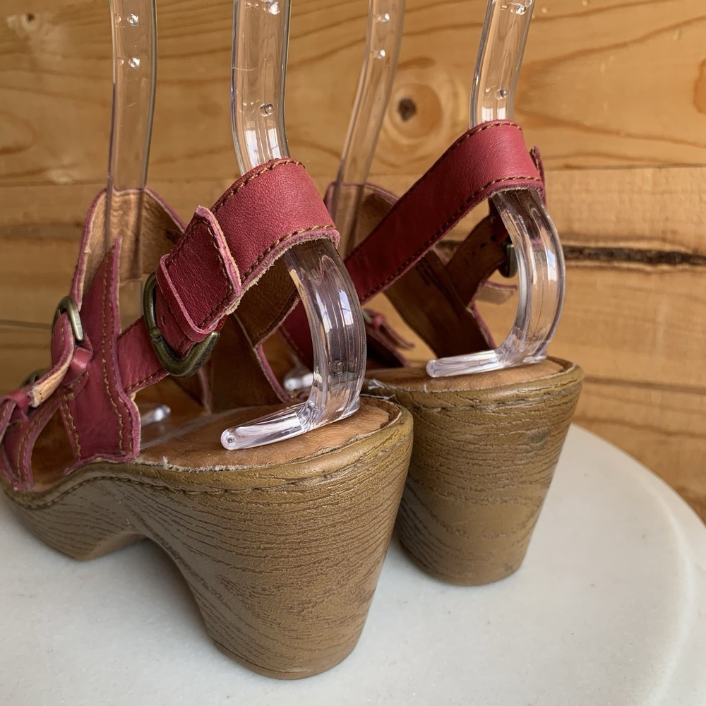Born Timia Sandals Woman's EU 40.5 US 9 Leather Pink Raspberry Slingback Summer - Picture 2 of 6